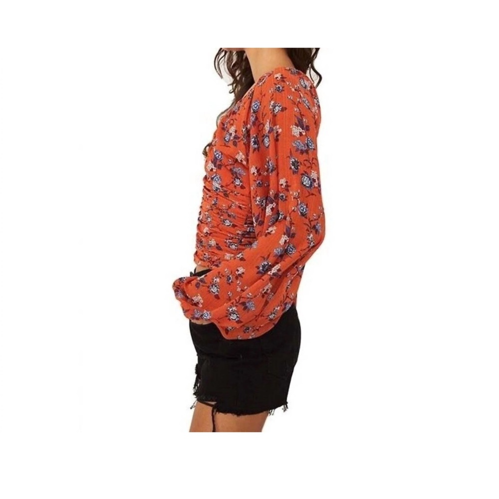 Free People V Neck Floral Blouse - Picture 3 of 10